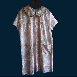 Vintage Light Pink Button Back House Coat